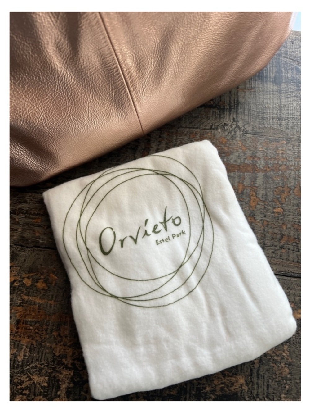 🟠NWT ORVIETO by Estel Park “Bella Lucido” Leather Shoulder Bag in Indian Copper - Picture 11 of 13